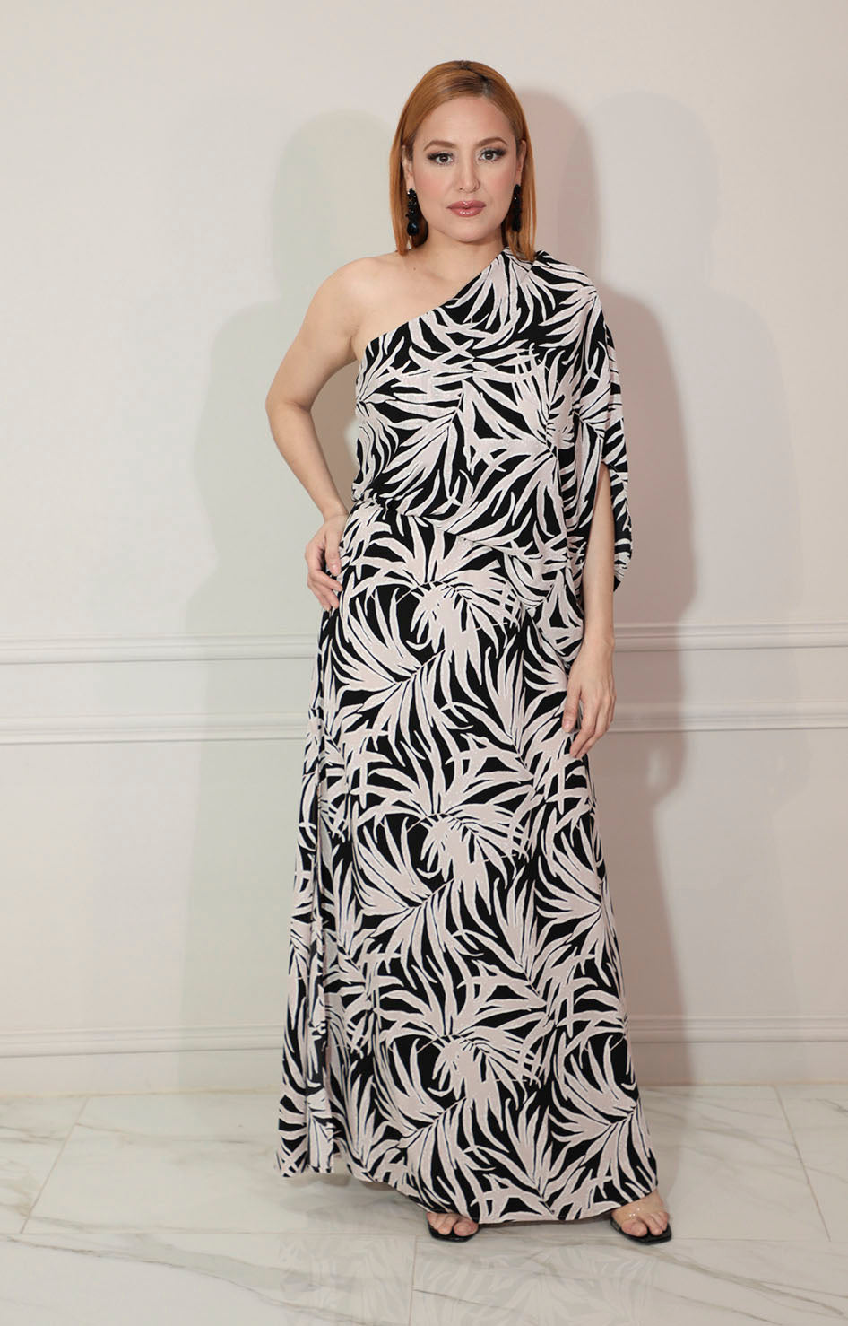 Vestido estampado asimétrico de un hombro - VESTIDO Boutiquemirel 