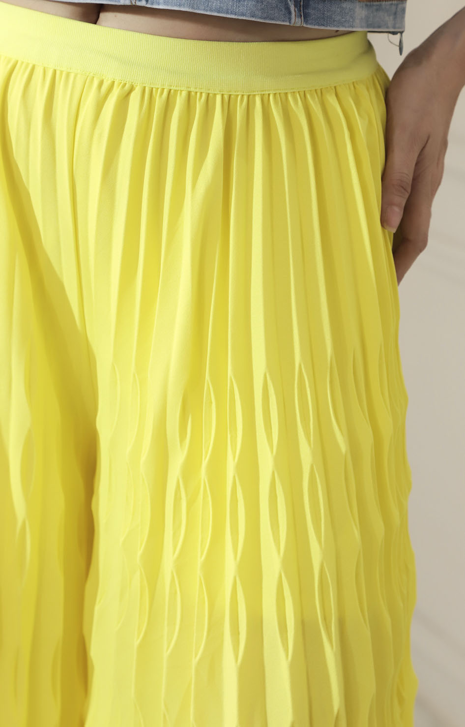 Pantalón amarilla plisado con elástico - FALDA Boutiquemirel 