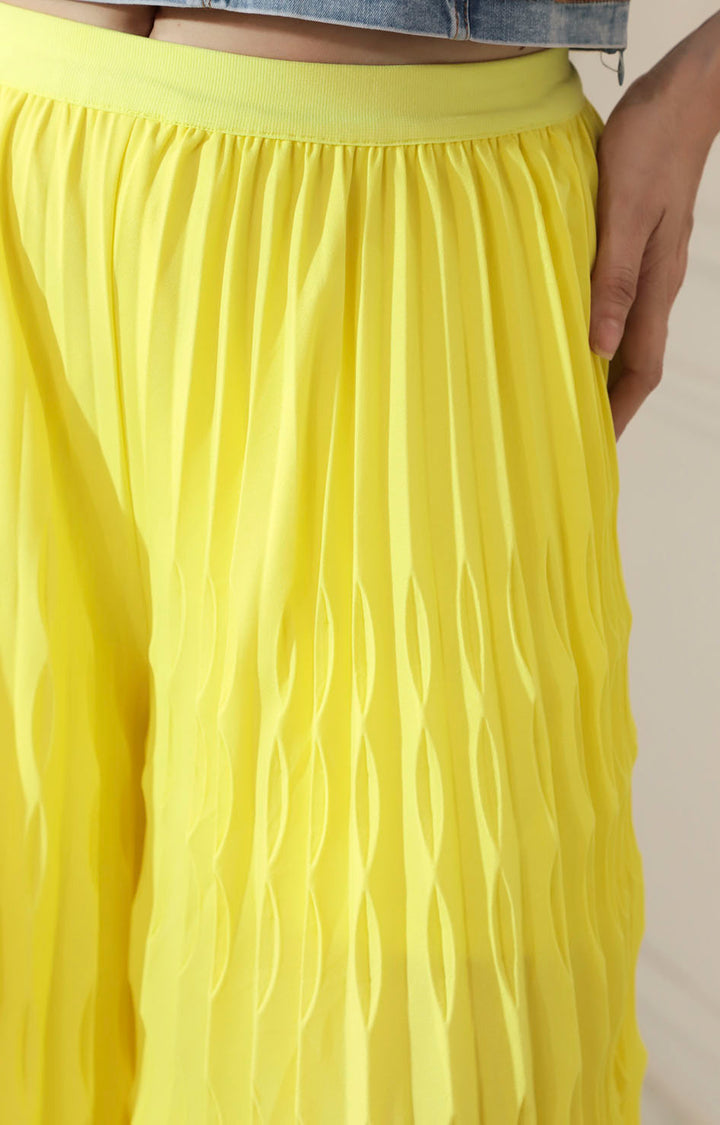 Pantalón amarilla plisado con elástico - FALDA Boutiquemirel 
