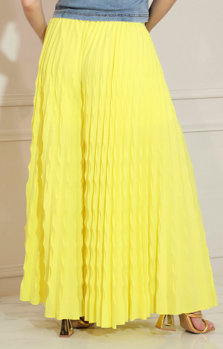 Pantalón amarilla plisado con elástico - FALDA Boutiquemirel 