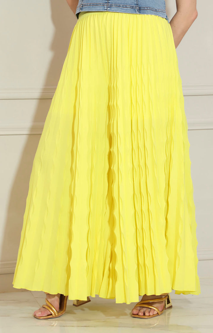 Pantalón amarilla plisado con elástico - FALDA Boutiquemirel 