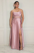 Vestido rosa satinado de gala - VESTIDO Boutiquemirel 