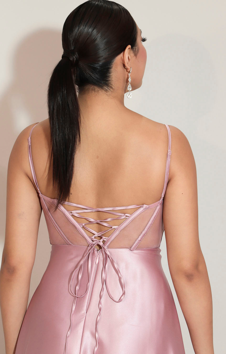 Vestido rosa satinado de gala - VESTIDO Boutiquemirel 