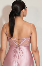 Vestido rosa satinado de gala - VESTIDO Boutiquemirel 