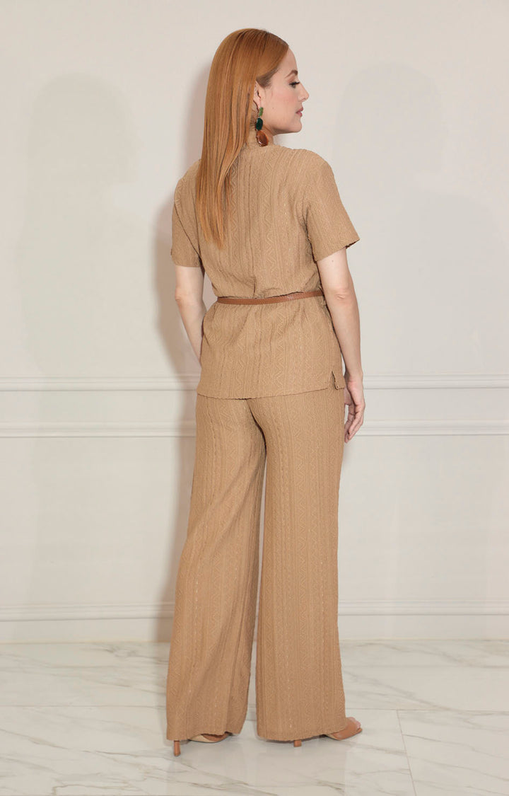 Conjunto beige tejido con cinturón - CONJUNTO Boutiquemirel 