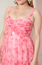 Vestido rosa estampado de tirantes - VESTIDO Boutiquemirel 