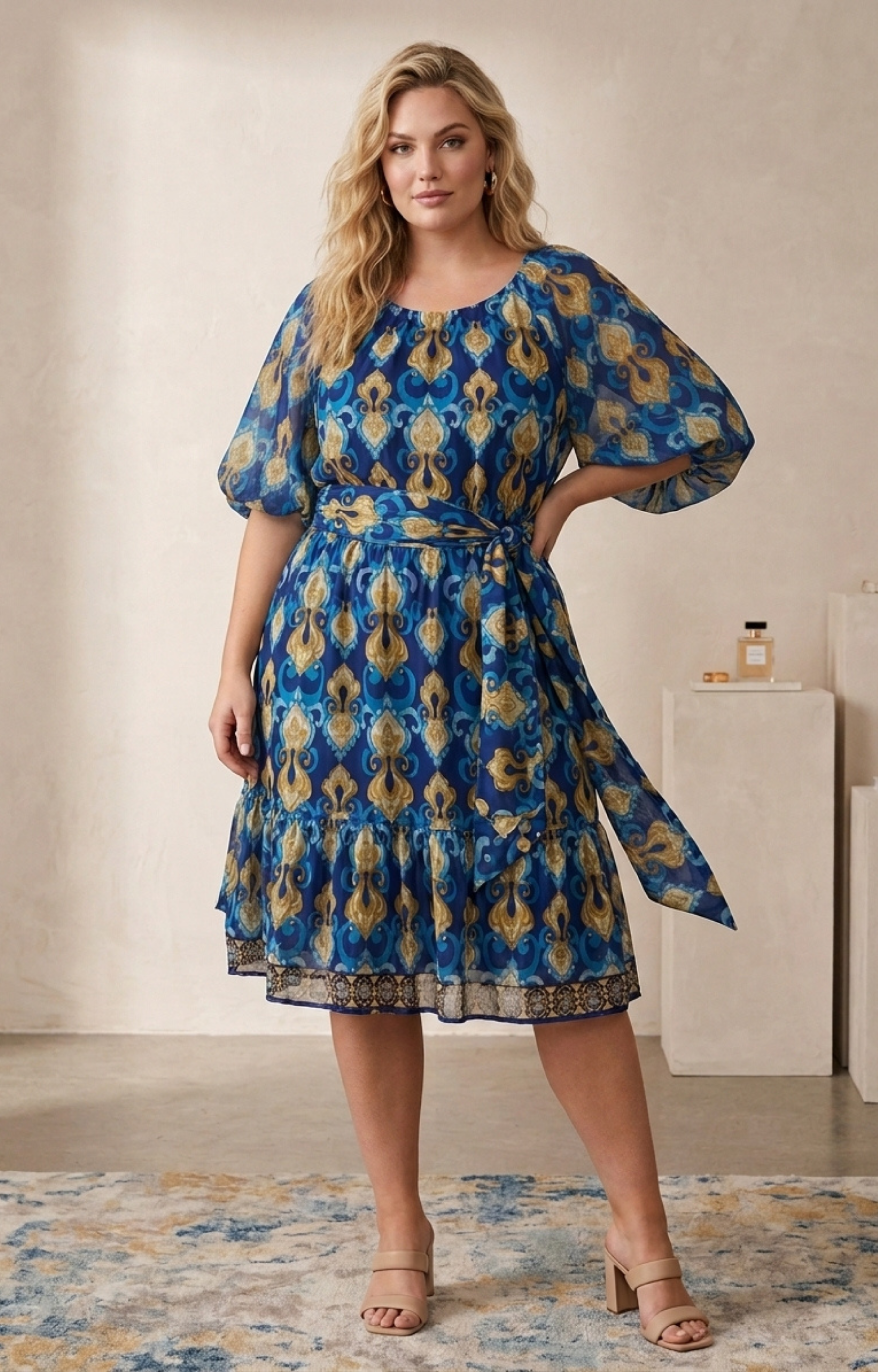 Vestido azul estampado - VESTIDO XL Boutiquemirel 