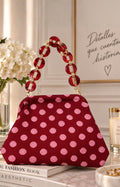 Bolsa roja con estampado polka dot
