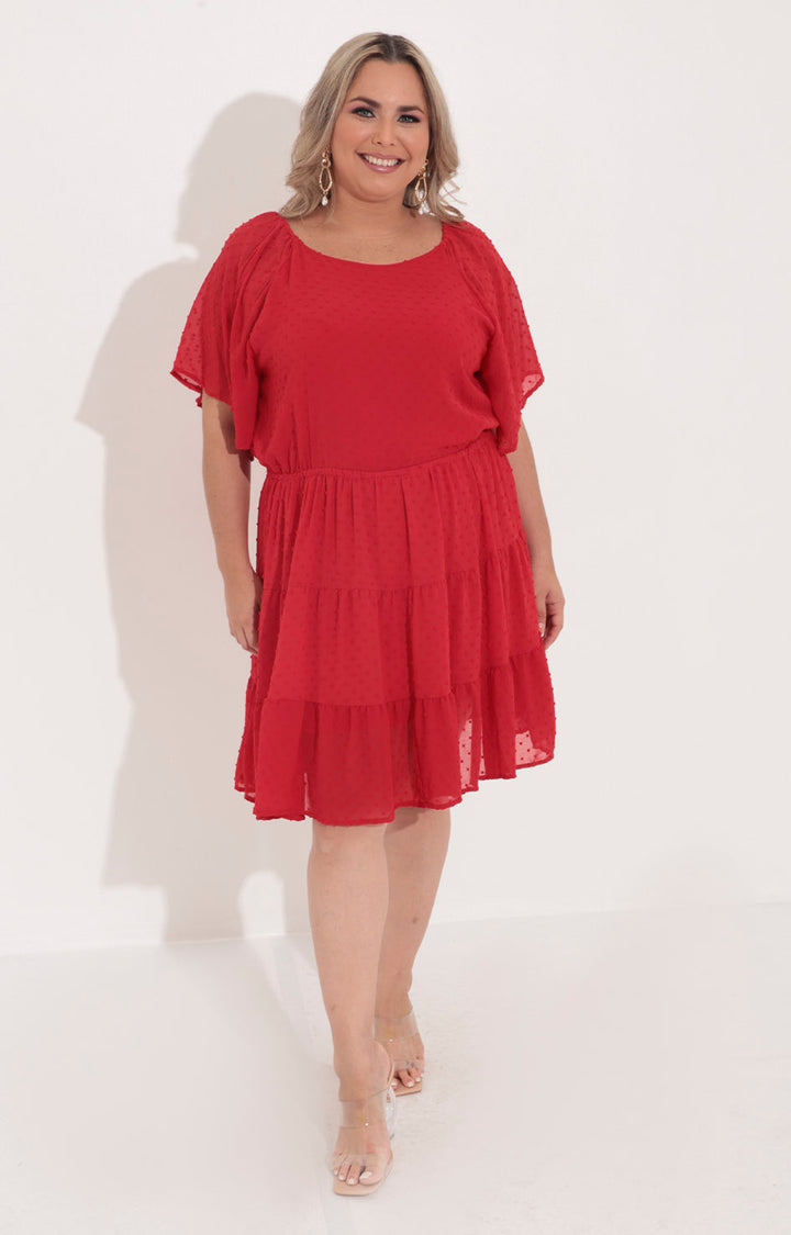 Vestido rojo con diseño 3D - VESTIDO Boutiquemirel 