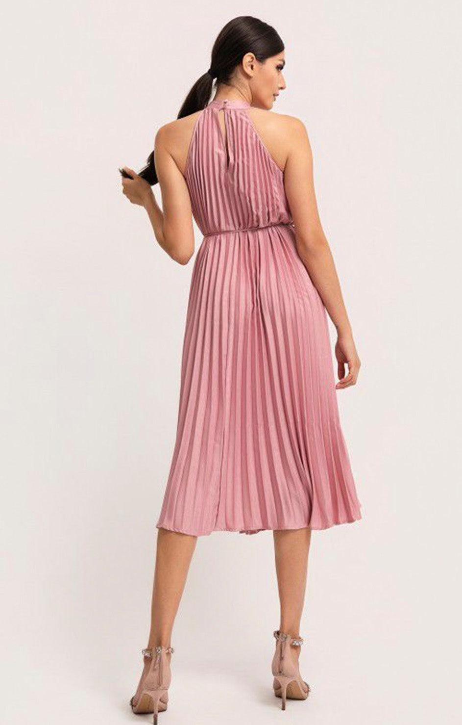 Vestido rosa plisado - VESTIDO LARGO REGULAR Boutiquemirel 