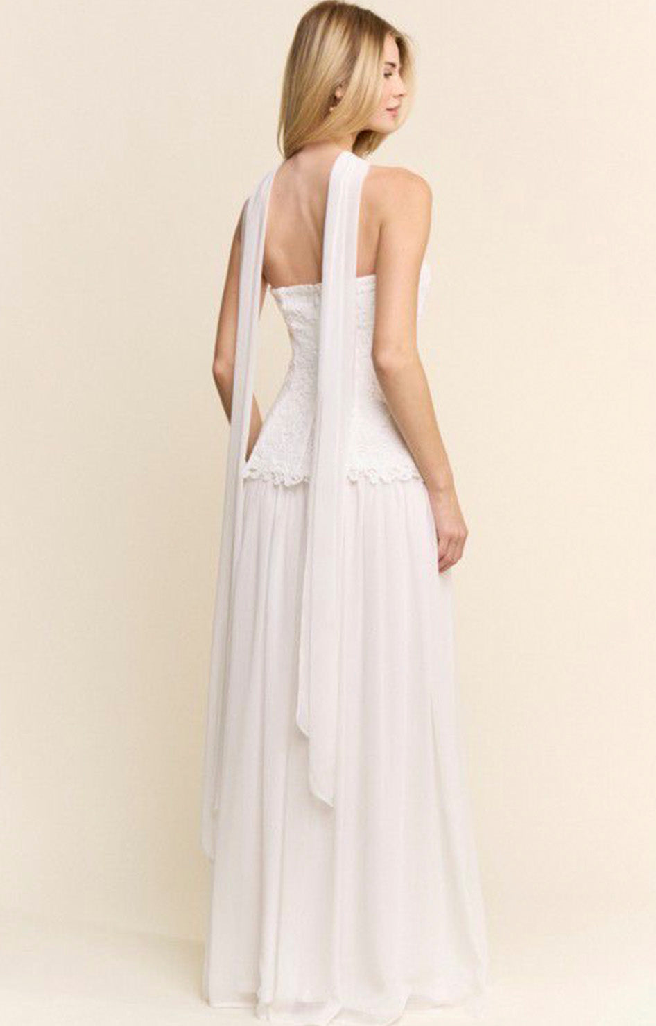 V*1-26*MANIJU*MM24556*BLANCO - VESTIDO LARGO REGULAR Boutiquemirel 