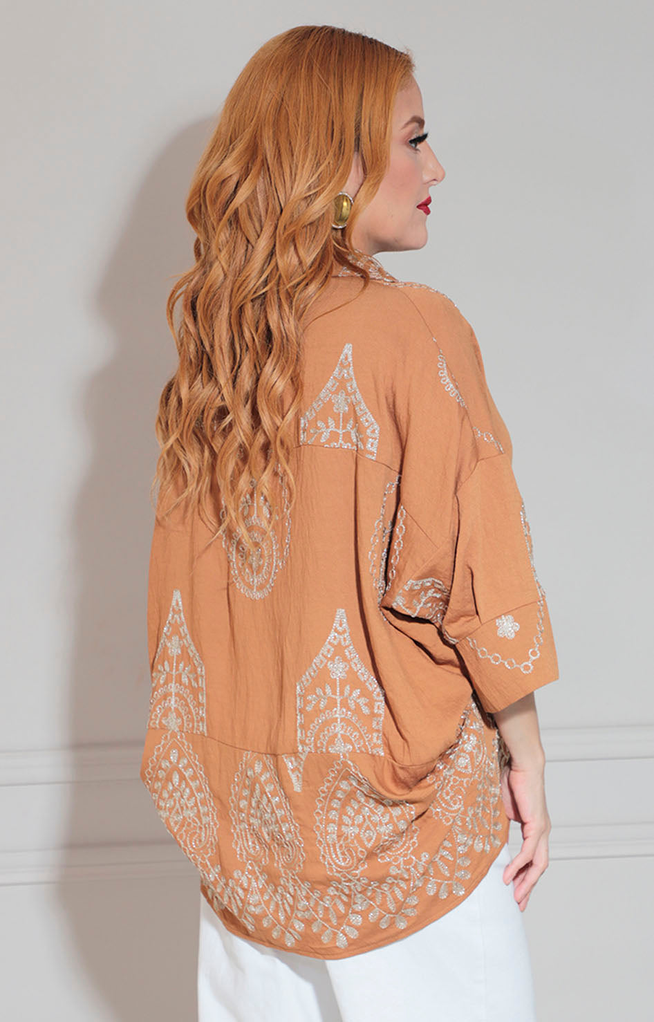 Blusa café estampada - BLUSA Boutiquemirel 