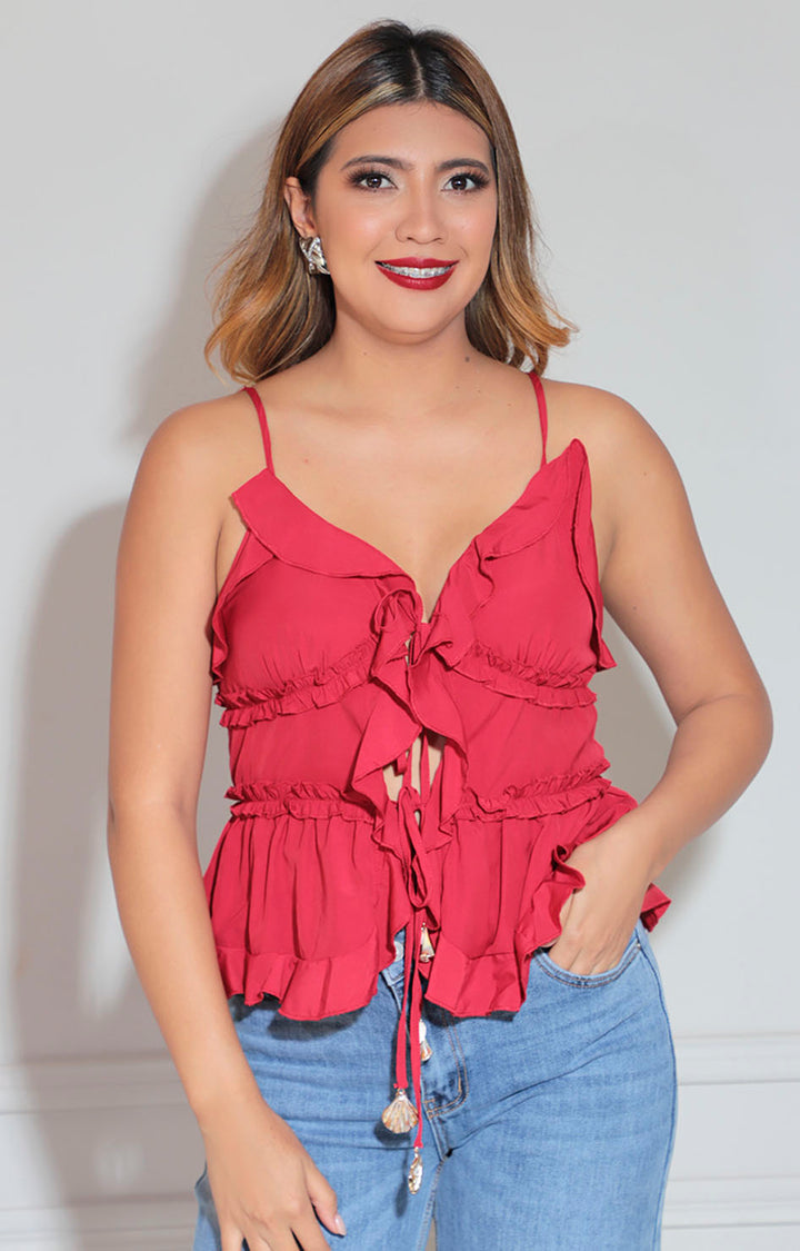 Blusa roja de tirantes