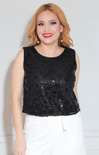 Blusa negra estampada - BLUSA Boutiquemirel 