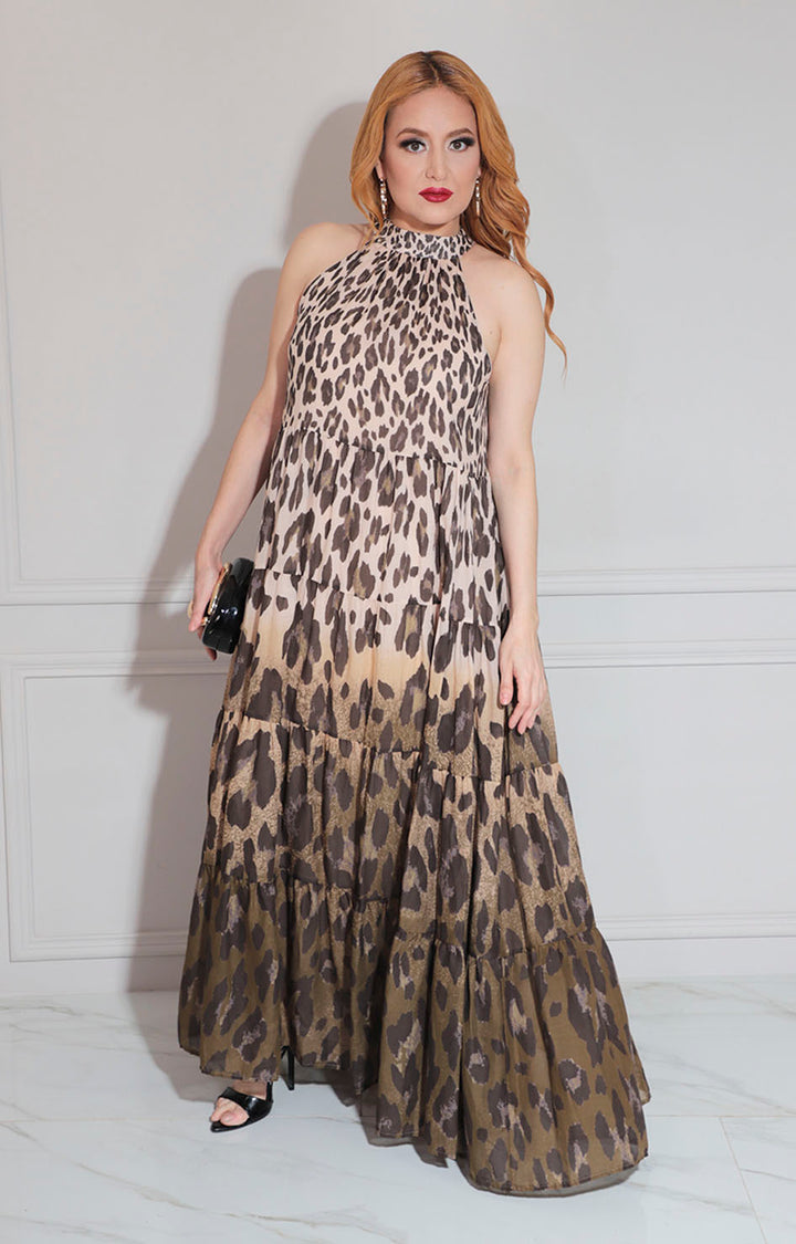 Vestido halter estampado