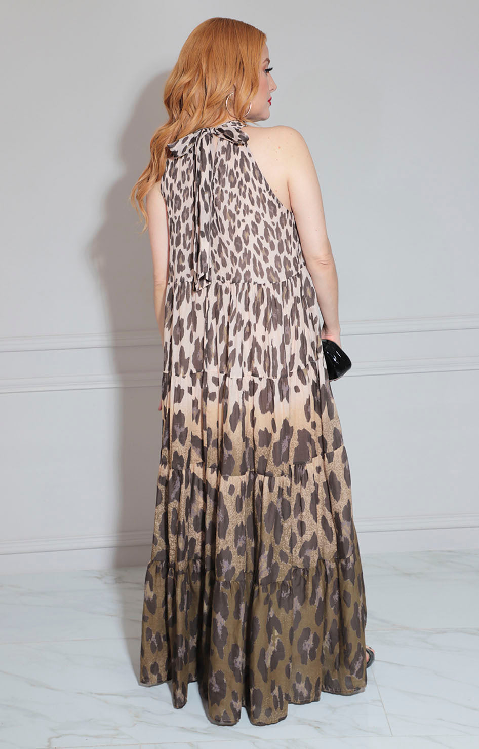 Vestido halter estampado