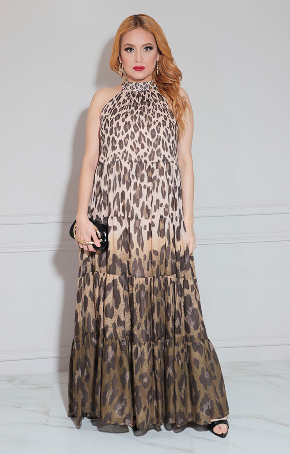 Vestido halter estampado