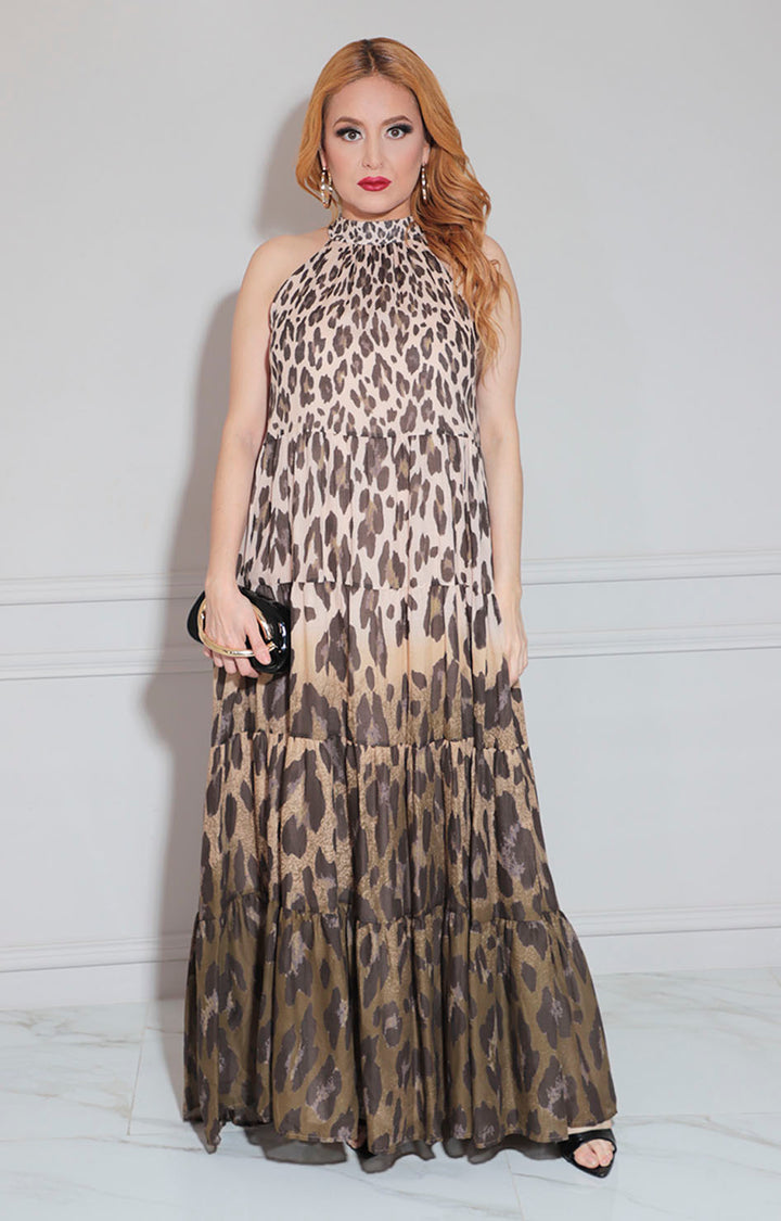 Vestido halter estampado