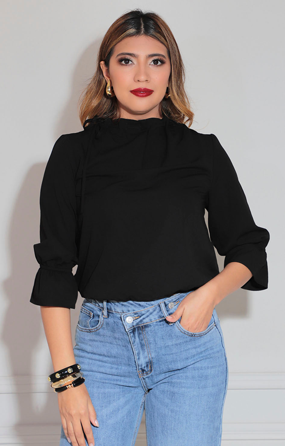 Blusa negra lisa - BLUSA Boutiquemirel 