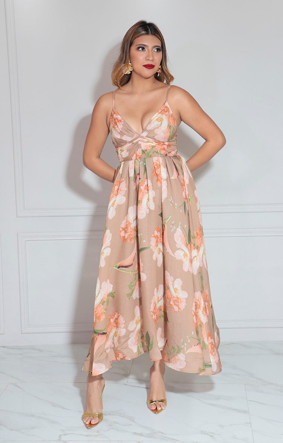 Vestido estampado de tirantes