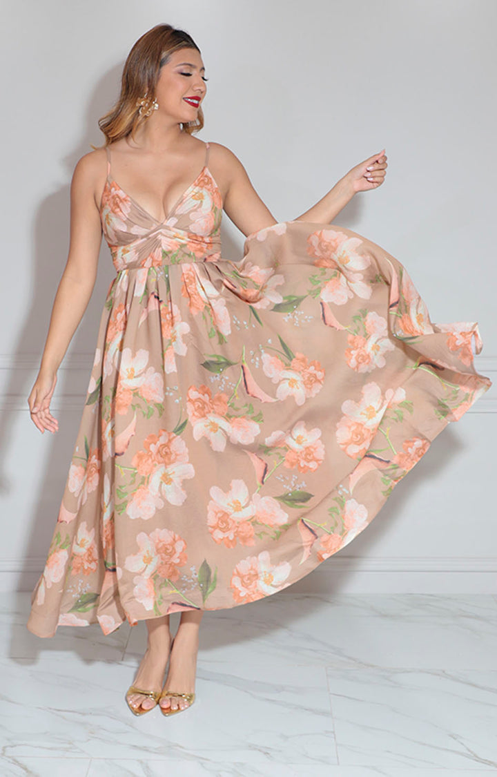 Vestido estampado de tirantes