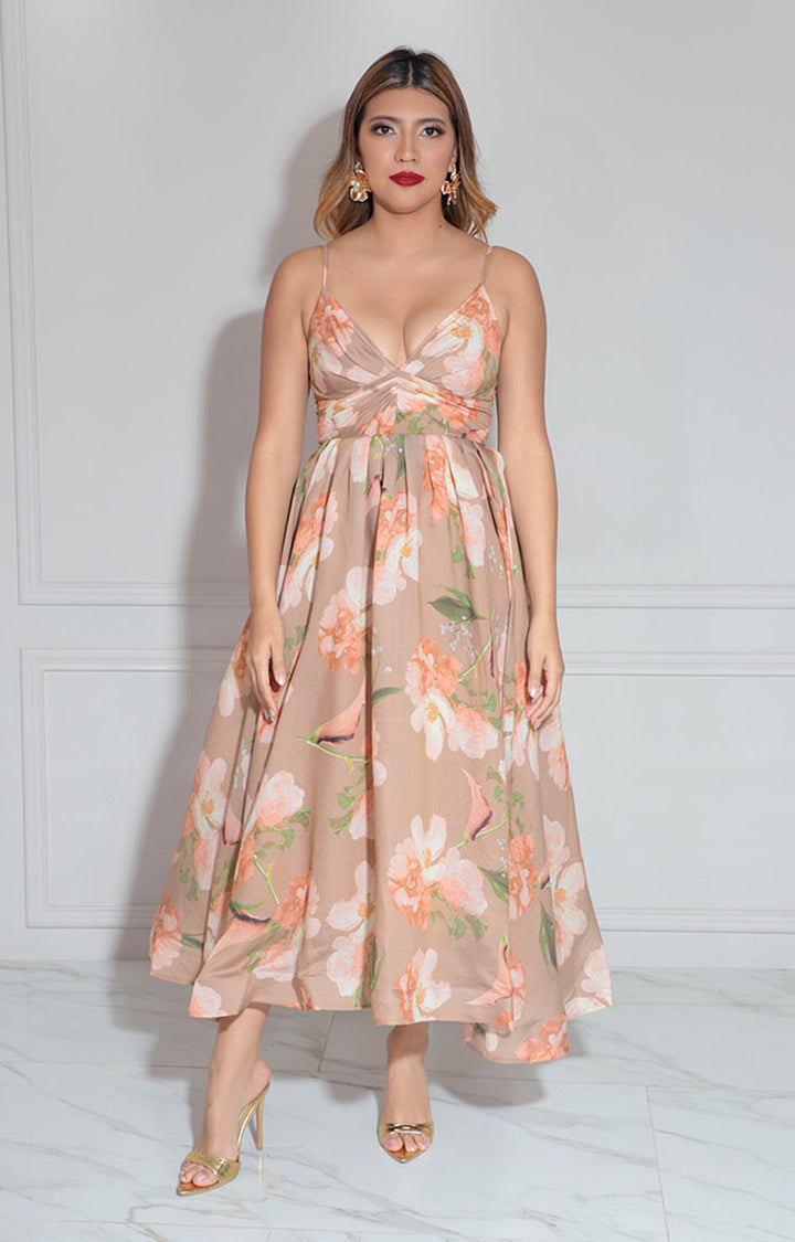 Vestido estampado de tirantes