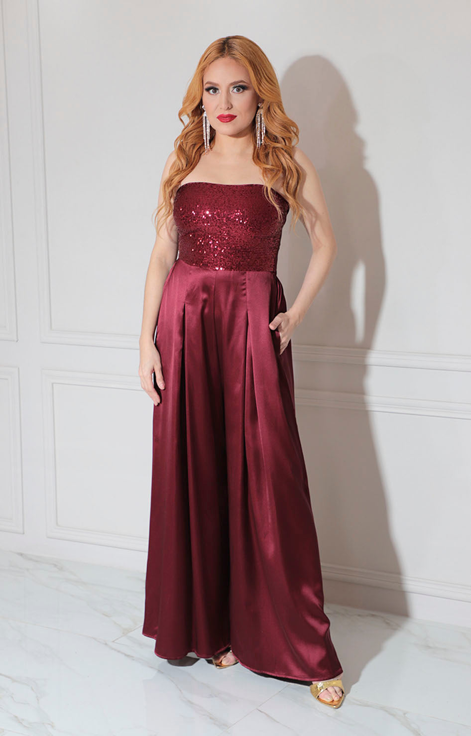 Palazzo vino con glitter