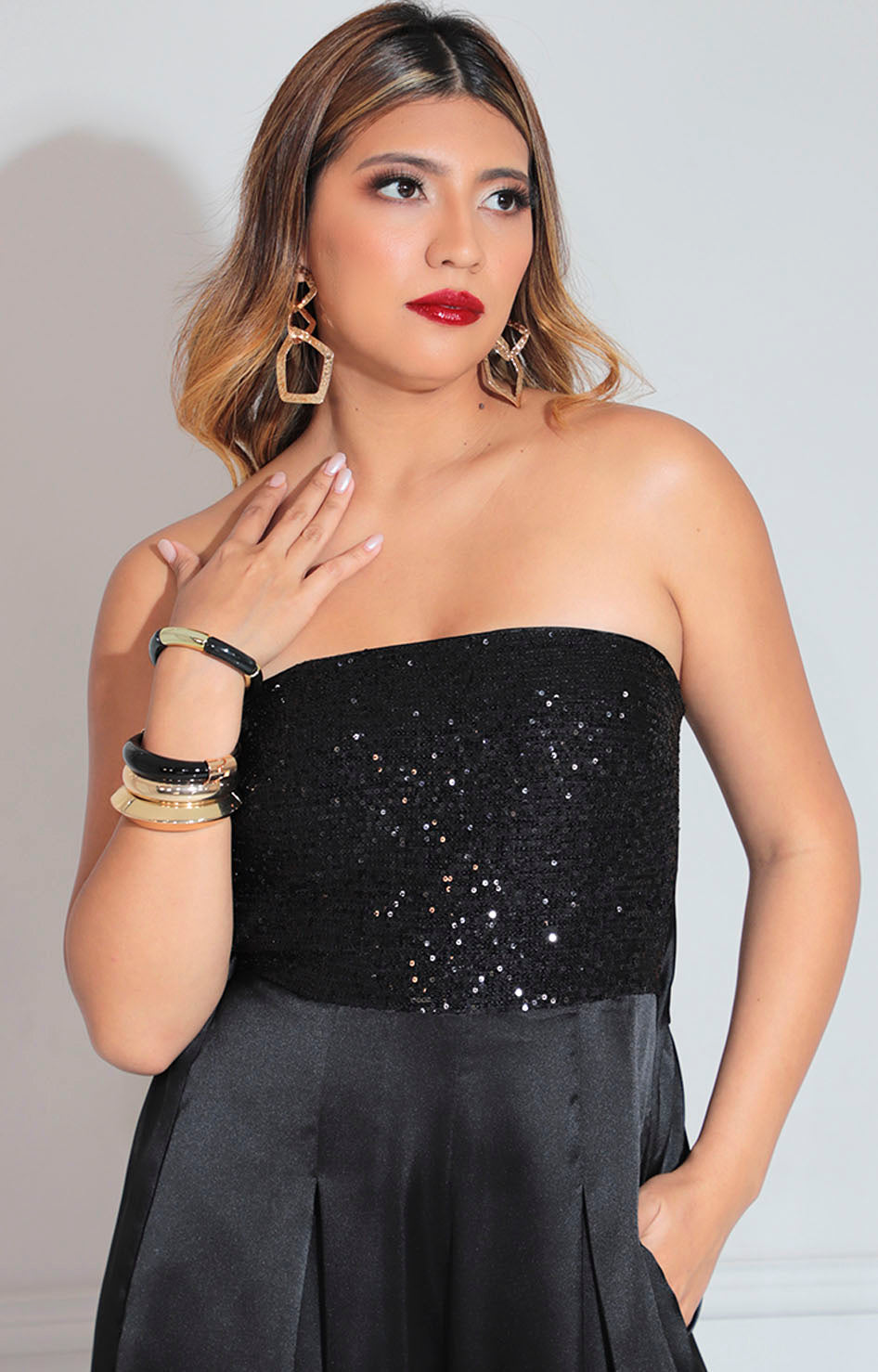 Palazzo negro con glitter