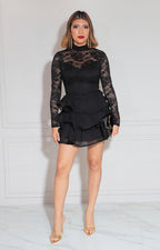 Vestido negro con volante - VESTIDO Boutiquemirel 
