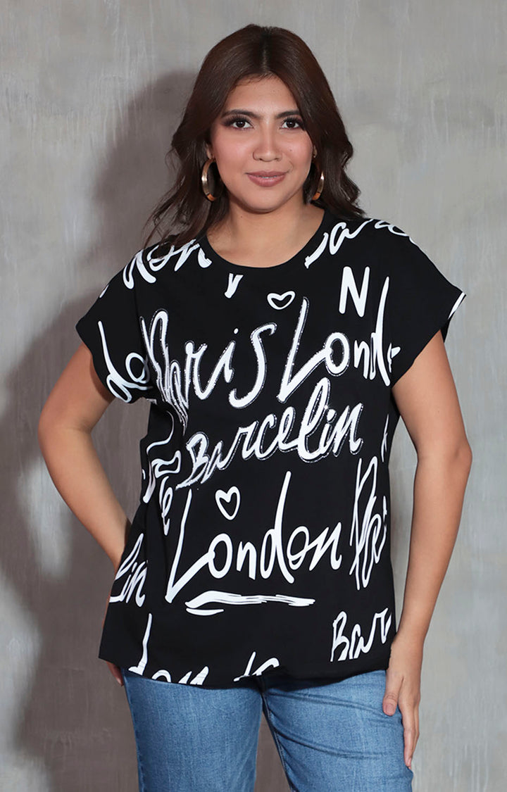 Blusa negra con letras - BLUSA Boutiquemirel 