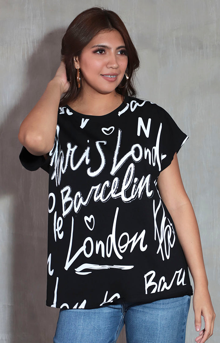 Blusa negra con letras - BLUSA Boutiquemirel 