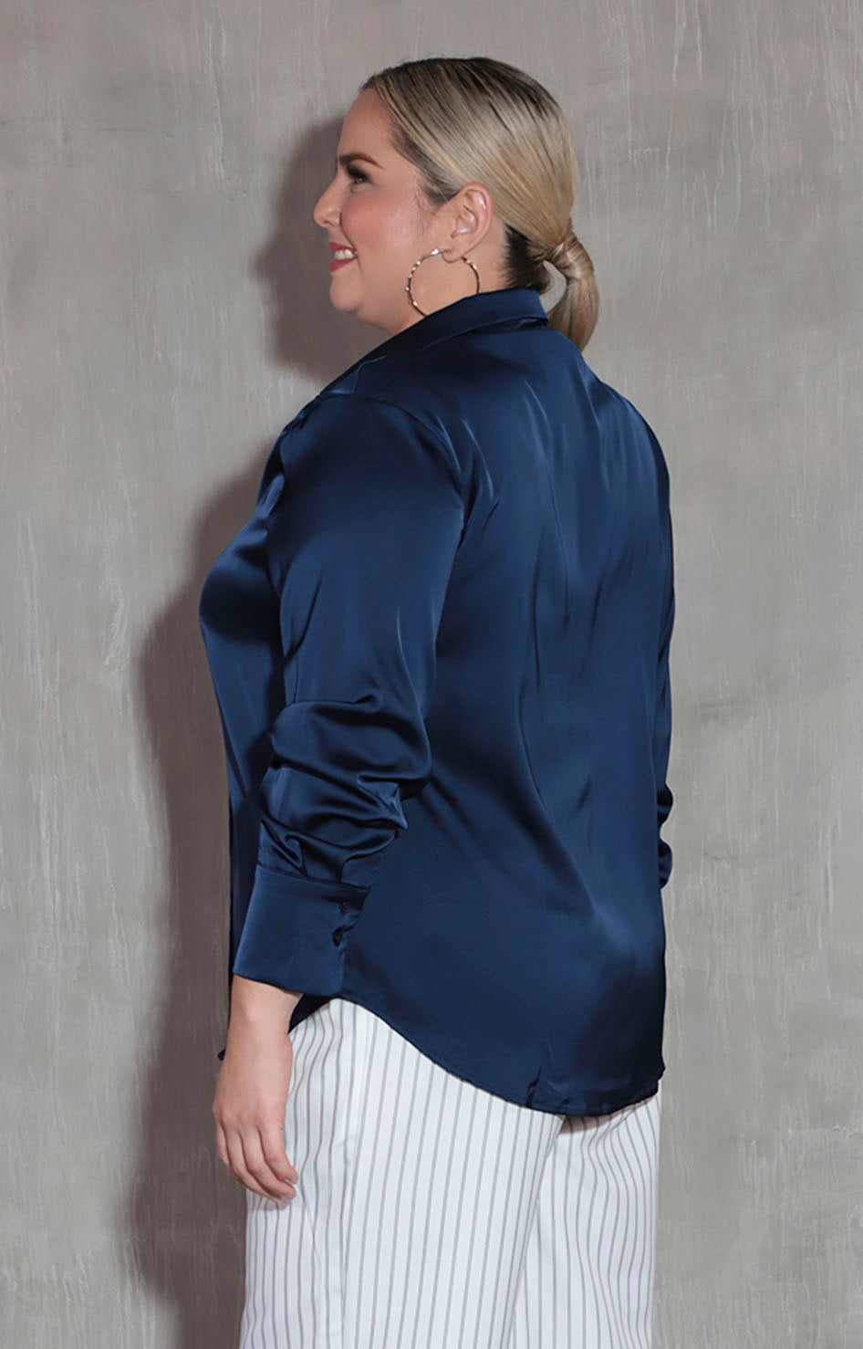 Camisera satinada azul - BLUSA XL Boutiquemirel 