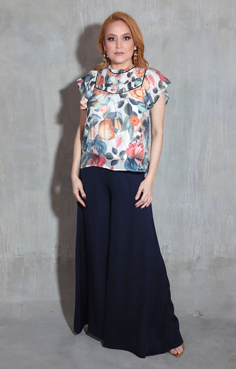 Blusa beige estampada - BLUSA Boutiquemirel 