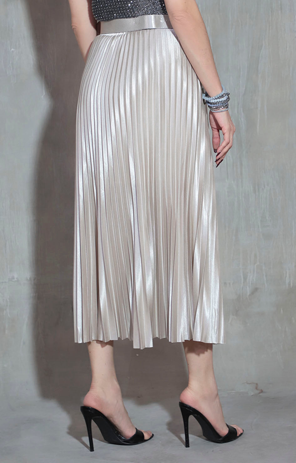 Falda beige metálica - FALDA Boutiquemirel 