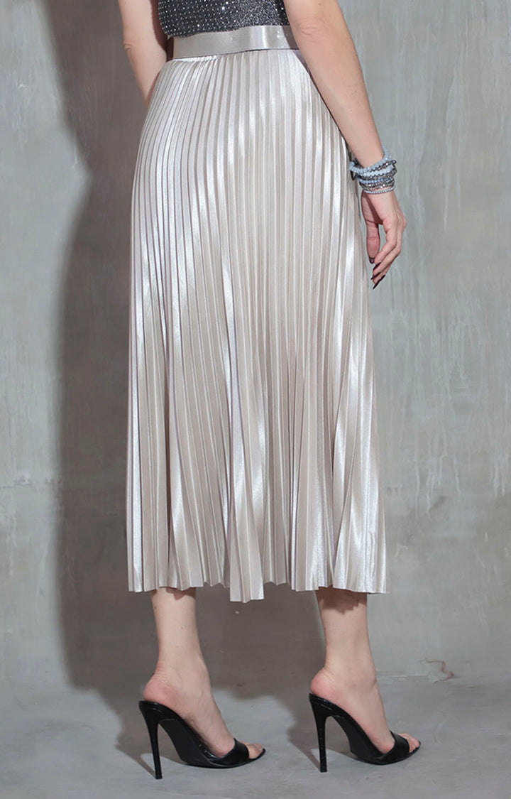 Falda beige metálica - FALDA Boutiquemirel 