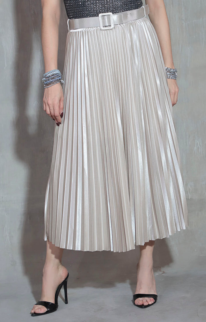 Falda beige metálica - FALDA Boutiquemirel 