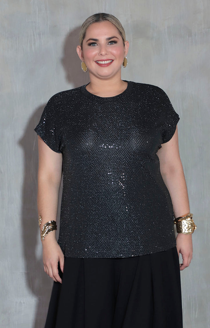 Blusa negra de lentejuela - BLUSA XL Boutiquemirel 