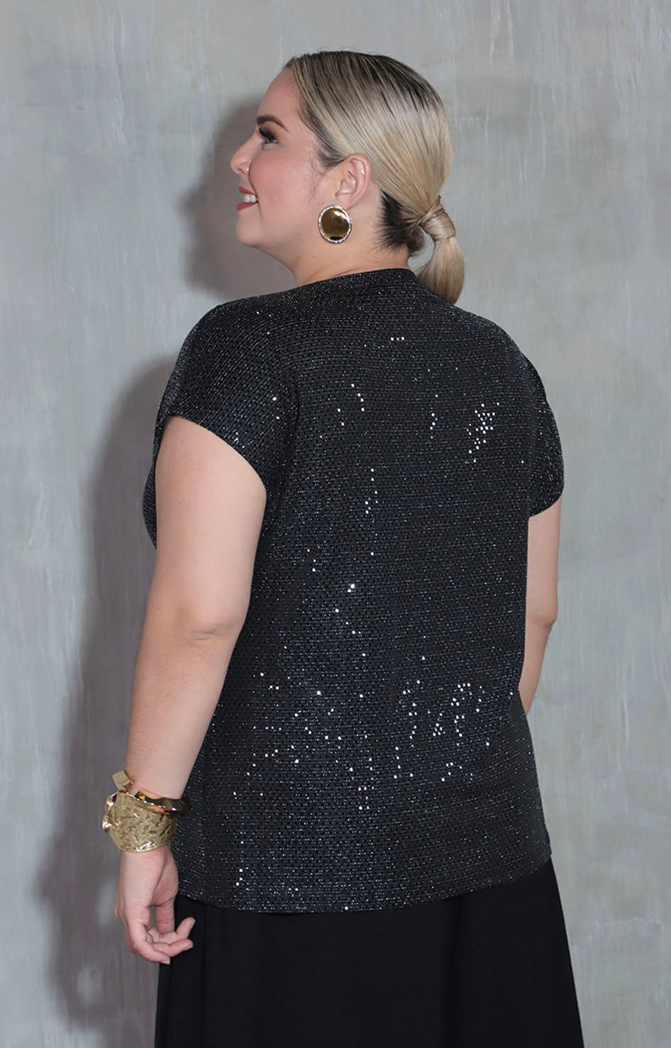 Blusa negra de lentejuela - BLUSA XL Boutiquemirel 