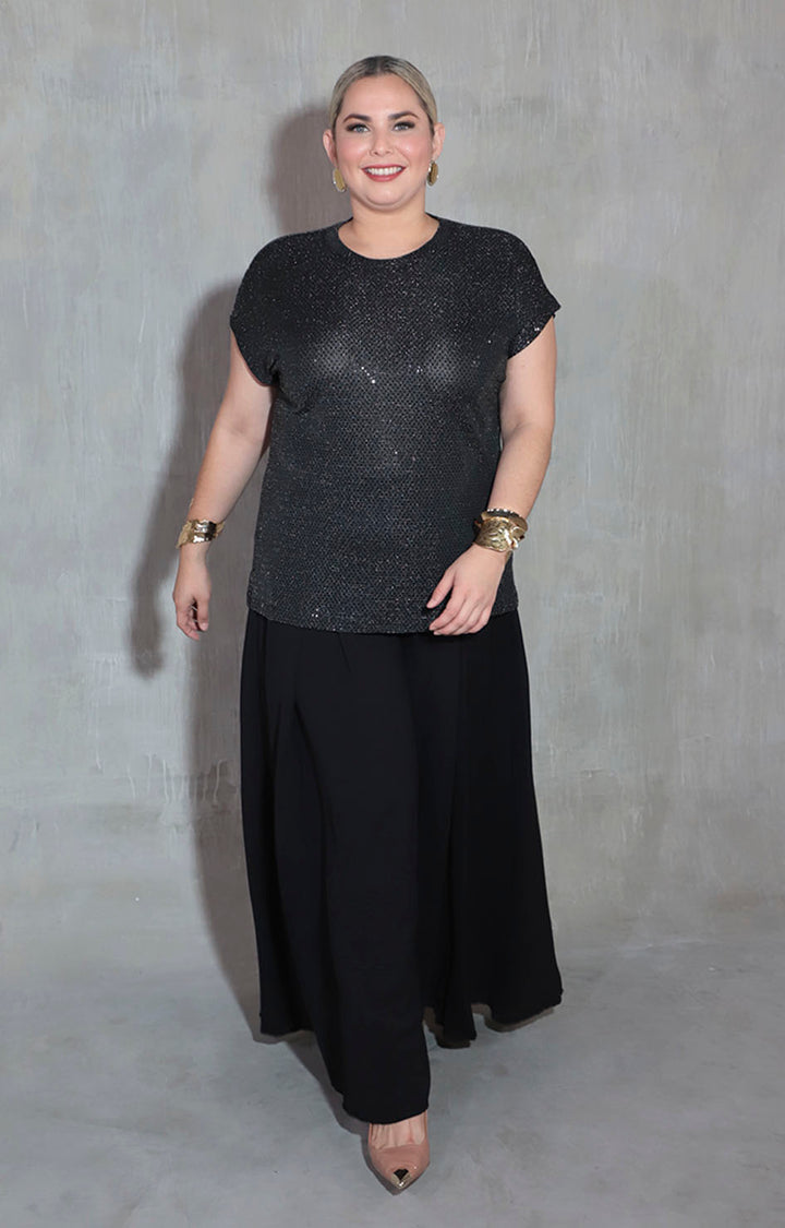 Blusa negra de lentejuela - BLUSA XL Boutiquemirel 