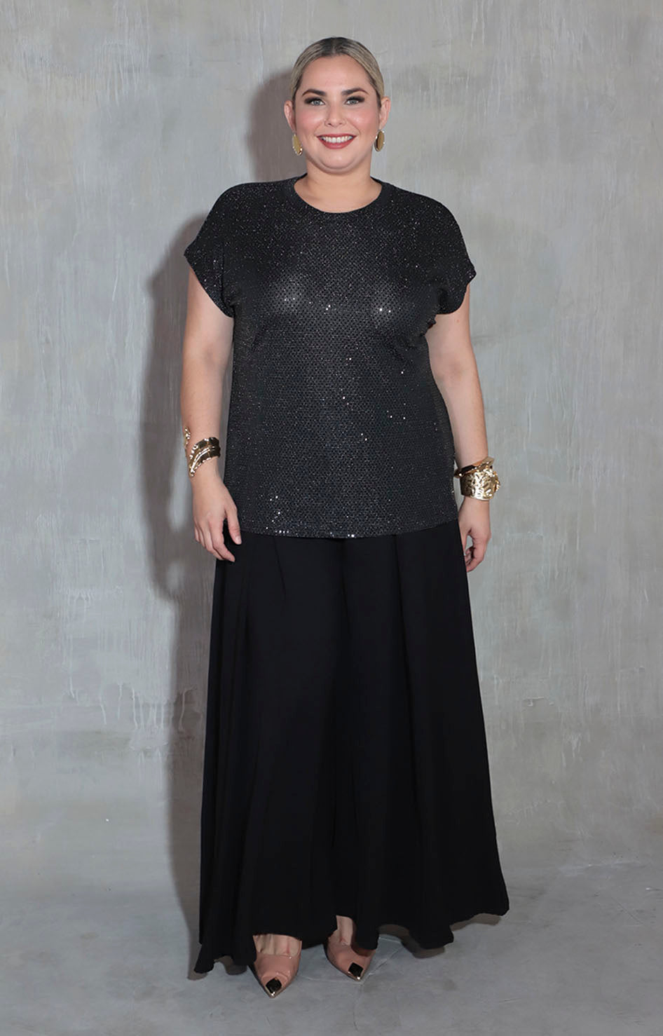 Blusa negra de lentejuela - BLUSA XL Boutiquemirel 