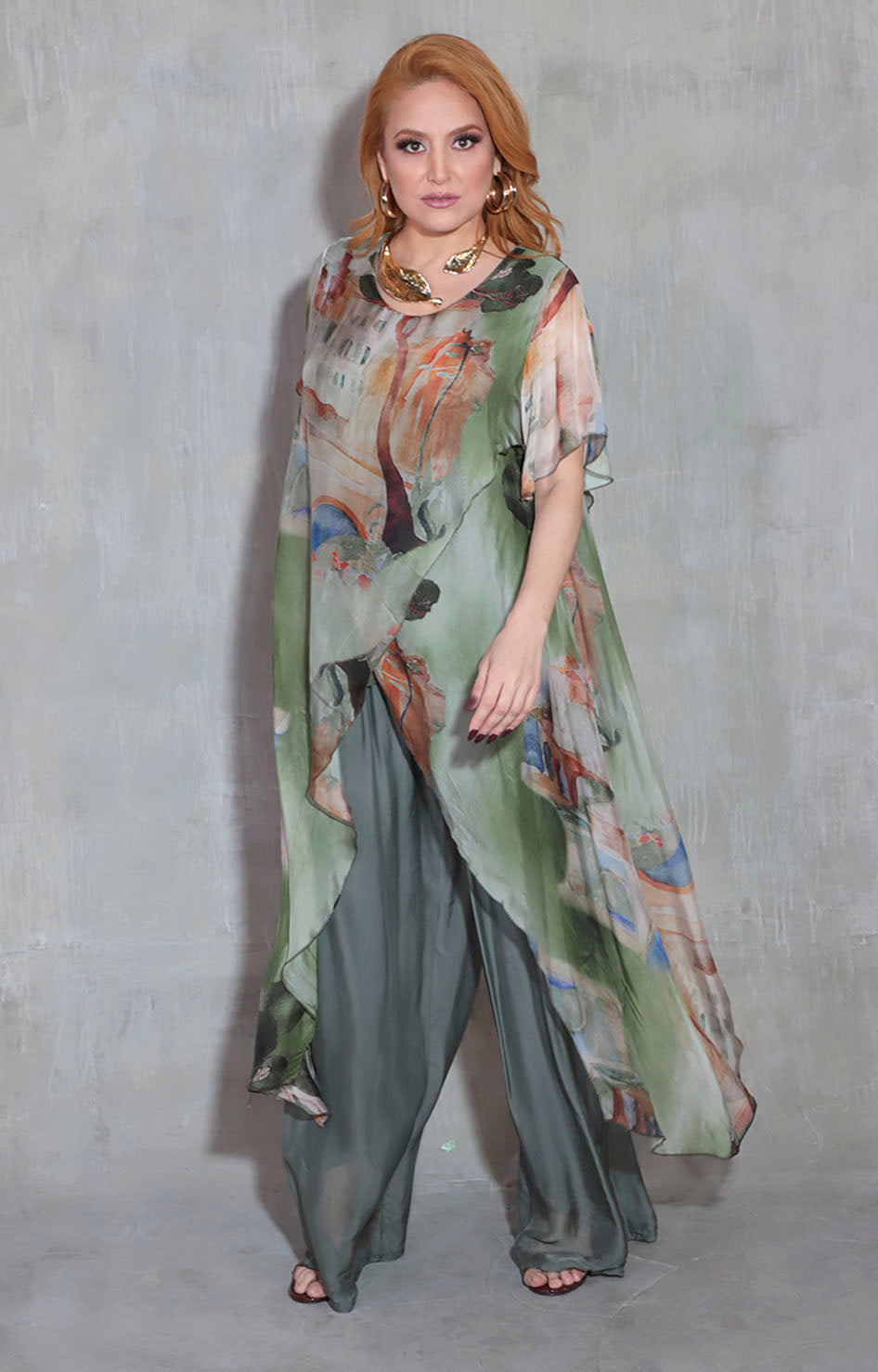 Conjunto verde de seda - CONJUNTO XL Boutiquemirel 