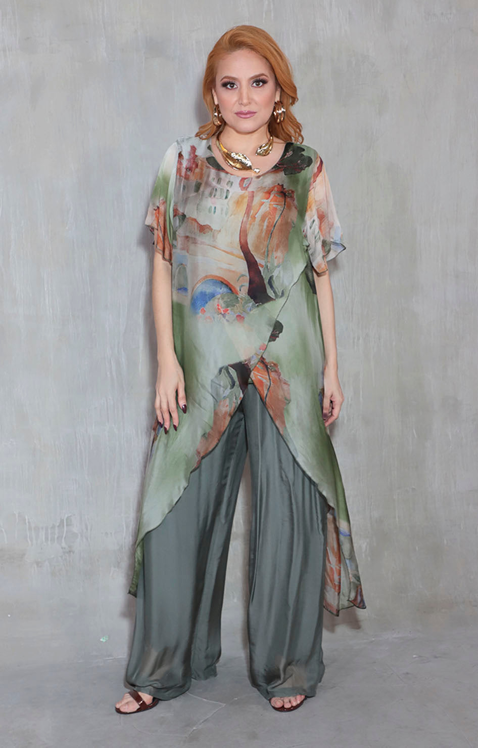 Conjunto verde de seda - CONJUNTO XL Boutiquemirel 