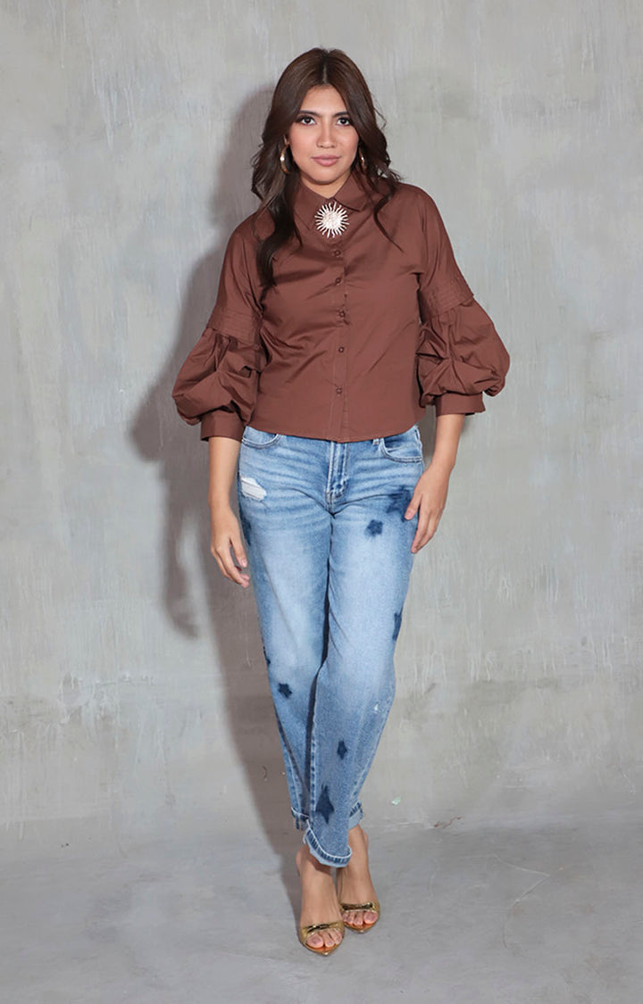 Blusa café - BLUSA Boutiquemirel 