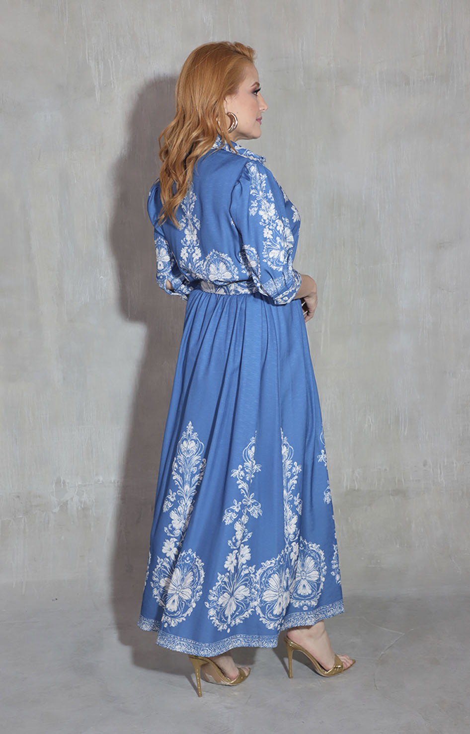 Vestido azul con flores - VESTIDO Boutiquemirel 