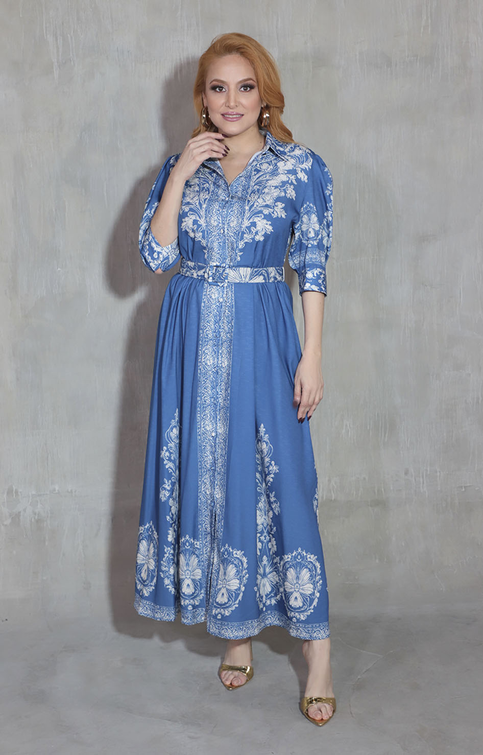 Vestido azul con flores - VESTIDO Boutiquemirel 