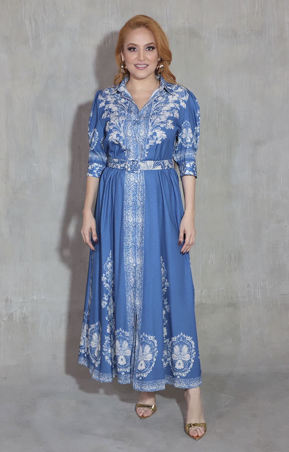 Vestido azul con flores - VESTIDO Boutiquemirel 