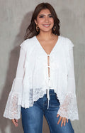 Blusa blanca con lazos - BLUSA Boutiquemirel 