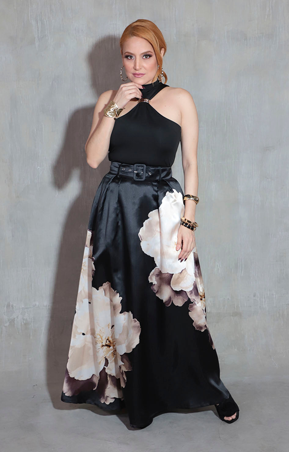 Falda negra estampada - FALDA Boutiquemirel 