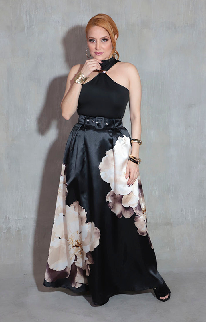 Falda negra estampada - FALDA Boutiquemirel 