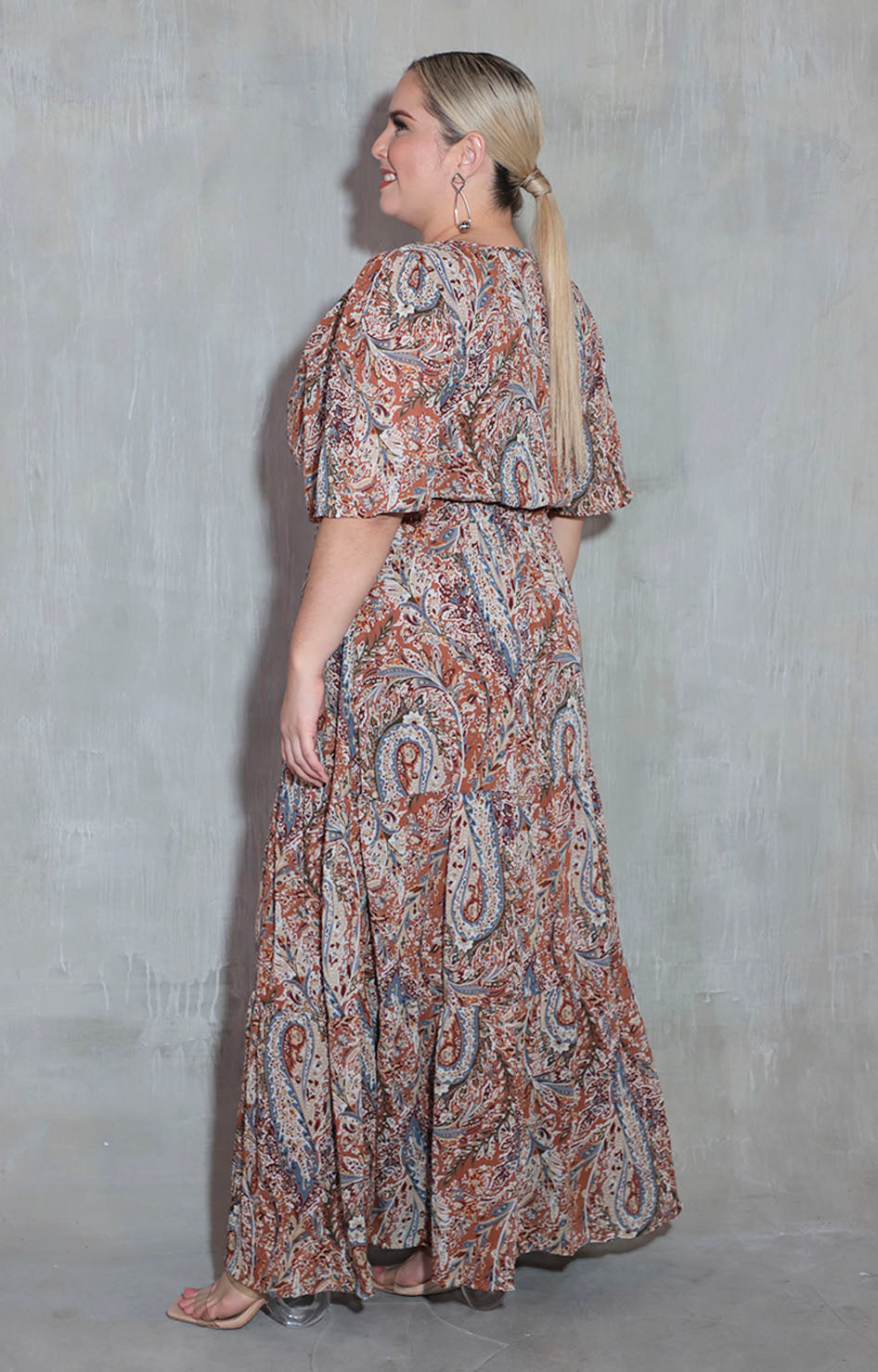 Vestido café estampado - VESTIDO XL Boutiquemirel 